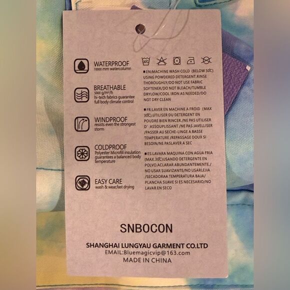 SNBOCON Kids Waterproof Colorful One Piece Coveralls Snowsuit, NWT - Picture 8 of 8